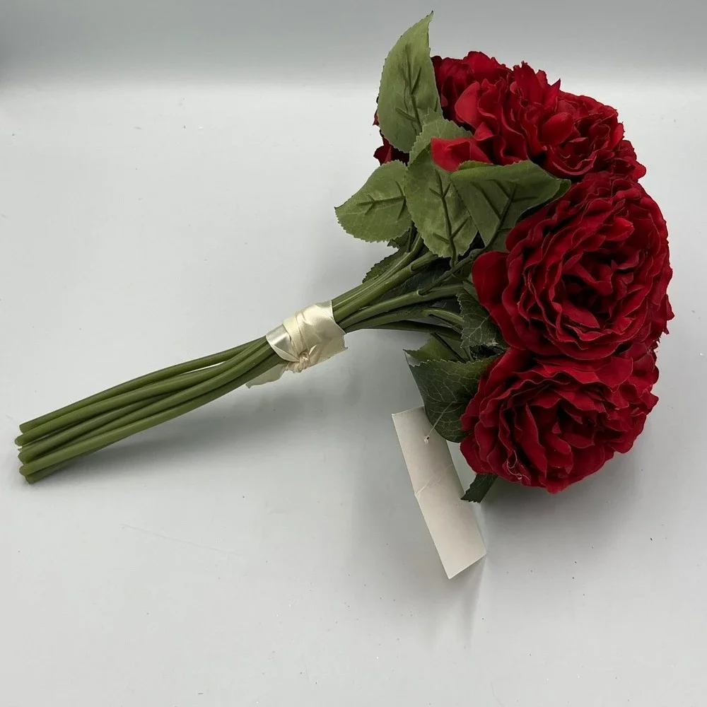 Peony Bouquet Unisex OS Red Brand New Faux Silk Floral Arrangement